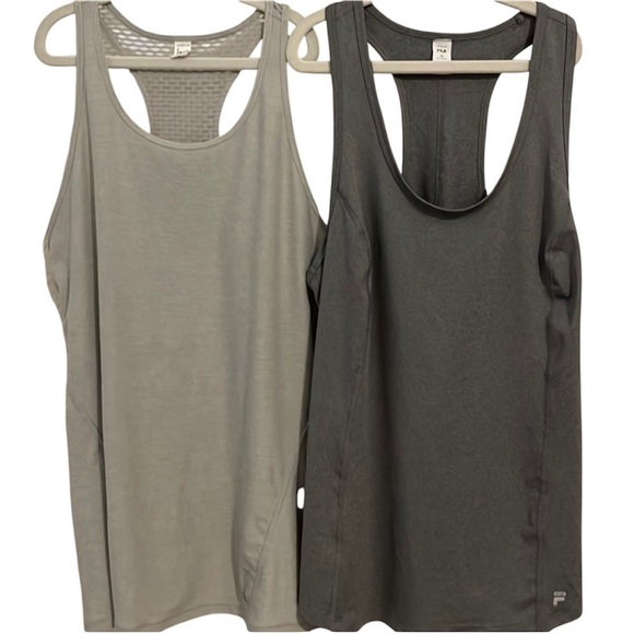 Lot of 2 Reebok and Fila Workout Athletic Tanks Grey Medium - Picture 1 of 7
